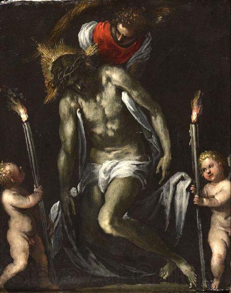 PALMA GIOVANE Christ supported by two cherubs supporting a Cero